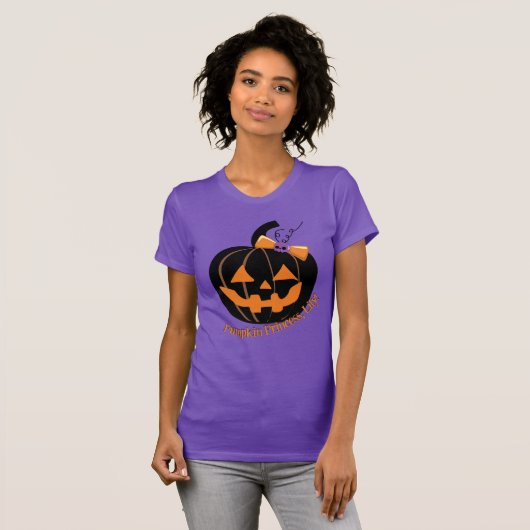 Paarse Schattigee en Spooky Pumpkin T-shirt (Voorkant volledig)