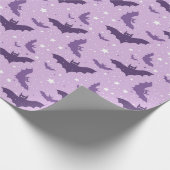 Paarse Schattigee gotische vleermuizen Cadeaupapier (Hoek)