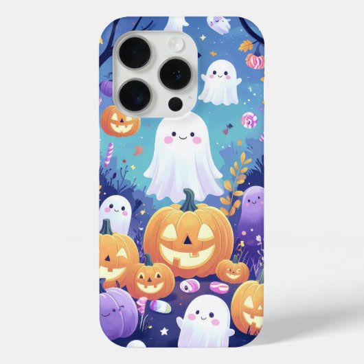 Paarse Schattigee Halloween iPhone / iPad hoesje (Achterkant)