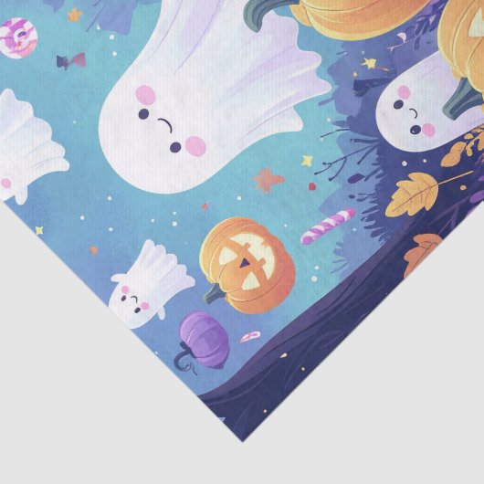 Paarse Schattigee Halloween Tissuepapier (Detail)