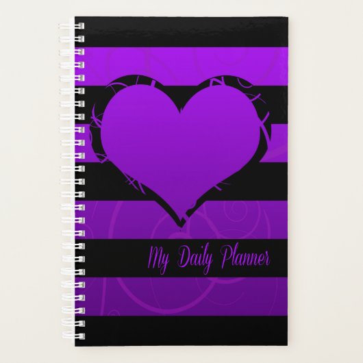 Paarse Schattigee hart dagelijks Planner (Voorkant)