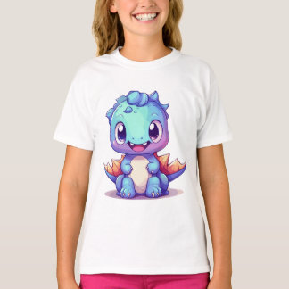 Paarse Schattigee Kawaii Dragon T-shirt