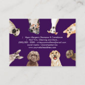 Paarse Schattigee Kleine Maat Honden Huisdier Sitt Visitekaartje (Achterkant)