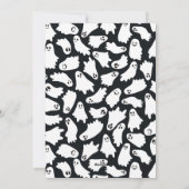 Paarse Schattigee Pompoen & Spook Happy Halloween  Feestdagenkaart (Achterkant)