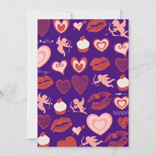 Paarse Schattigee Roze Harten 52e verjaardag Kaart (Achterkant)