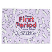 Paarse Schattigee Tampon Pad Eerste Periode Partij Groot Cadeauzakje (Achterkant)