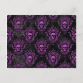 Paarse schedel en gegoten grijs briefkaart (Voorkant)