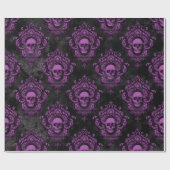 Paarse schedel en gegoten grijs cadeaupapier (Vlak)