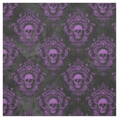Paarse schedel en gothic Dark Grey Stof (Swatch)