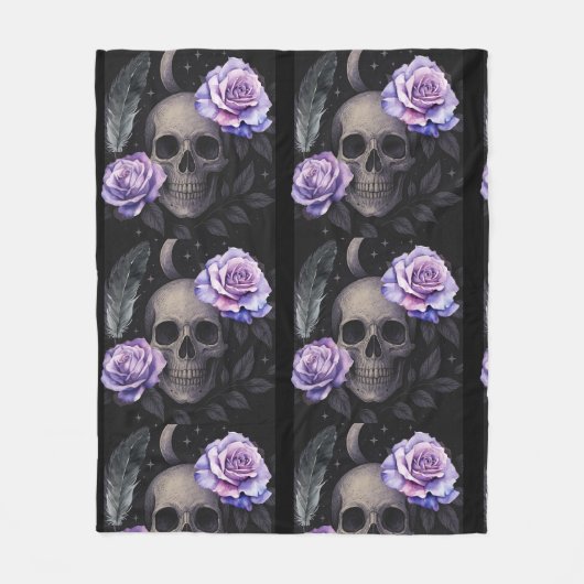 PAARSE SCHEDEL FLEECE DEKEN (Voorkant)