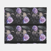 PAARSE SCHEDEL FLEECE DEKEN (Voorkant (Horizontaal))