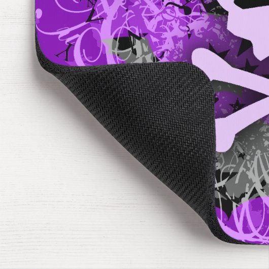 Paarse schedel Gothic MousePad Muismat (Hoek)