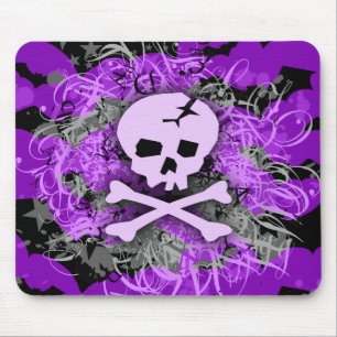 Paarse schedel Gothic MousePad Muismat
