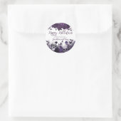 Paarse schedel Halloween Party Dank u Ronde Sticker (Tas)