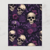Paarse schedel Halloween Party Flyer Sjabloon (Achterkant)
