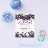 Paarse schedel Halloween Party Flyer Sjabloon (Enkel)