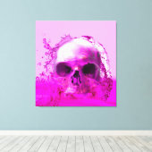 Paarse Schedel in Water Canvas Afdruk (Insitu (Houten vloer))