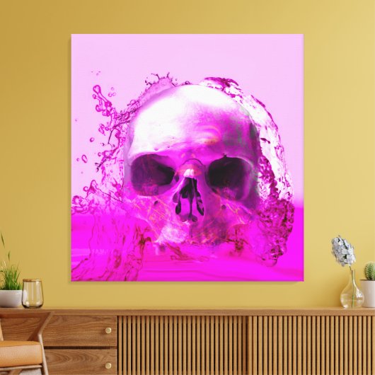 Paarse Schedel in Water Canvas Afdruk (Insitu (Woonkamer))