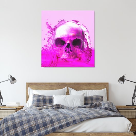 Paarse Schedel in Water Canvas Afdruk (Insitu (Slaapkamer))