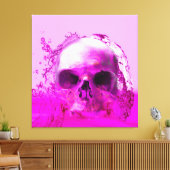 Paarse Schedel in Water Canvas Afdruk (Insitu (Woonkamer))