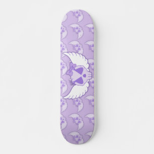 Paarse Schedel Met Vleugels Skateboard