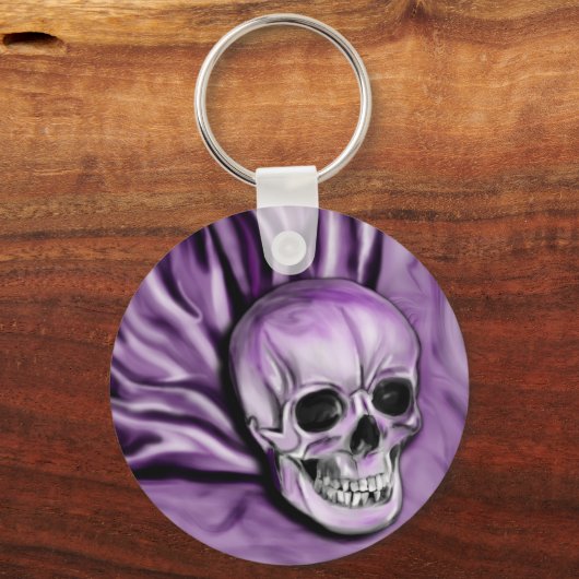 paarse schedel sleutelhanger (Voorkant)