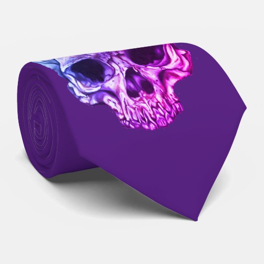 paarse schedel stropdas (Opgerold)