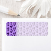Paarse schedelpatroon. etiket (Insitu)