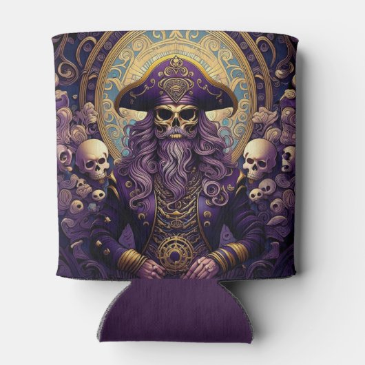 Paarse-schedelpiraat Blikjeskoeler (Achterkant)