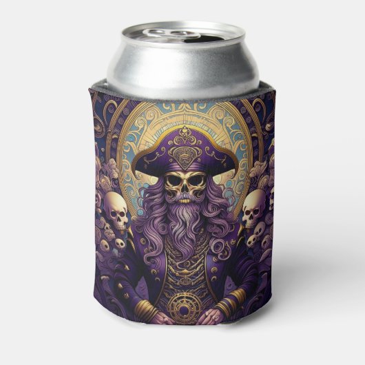 Paarse-schedelpiraat Blikjeskoeler (Blikje Achterkant)