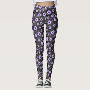 Paarse Schedels en Zonnebloem Serie Design 11 Leggings