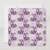 Paarse schedels gotische vrijgezellenfeest nodigt  kaart (Achterkant)