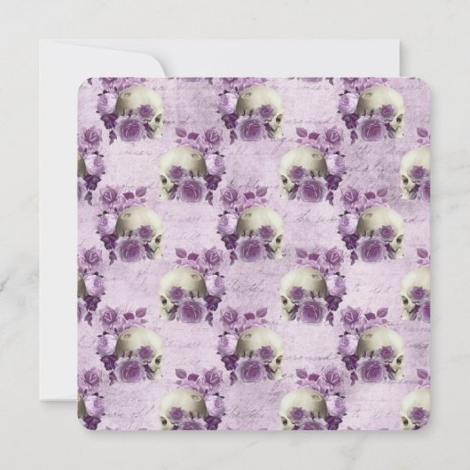 Paarse schedels gotische vrijgezellenfeest nodigt kaart (Achterkant)