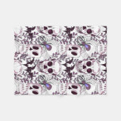 paarse schedels, vleermuizen en spinnen fleece deken (Voorkant (Horizontaal))