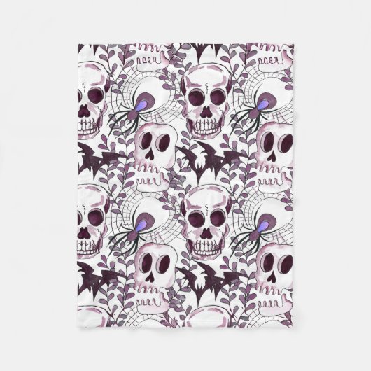 paarse schedels, vleermuizen en spinnen fleece deken (Voorkant)