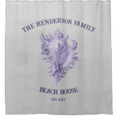 Paarse schelpdiergordijn douchegordijn (Voorkant)