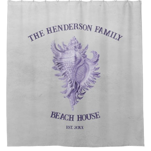 Paarse schelpdiergordijn douchegordijn (Voorkant)