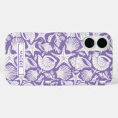 Paarse schelpen gepersonaliseerd Case-Mate iPhone case (Achterkant (horizontaal))