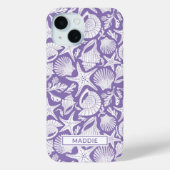 Paarse schelpen gepersonaliseerd Case-Mate iPhone case (Achterkant)