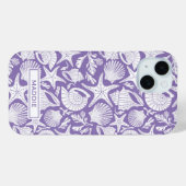 Paarse schelpen gepersonaliseerd Case-Mate iPhone case (Achterkant (horizontaal))