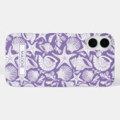 Paarse schelpen gepersonaliseerd Case-Mate iPhone case (Achterkant (horizontaal))