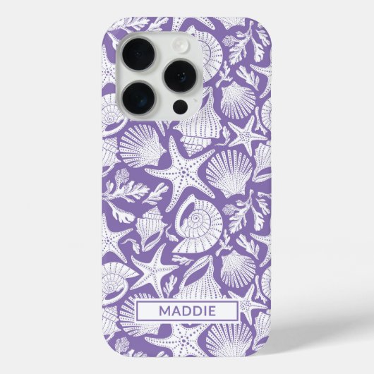 Paarse Schelpen Gepersonaliseerd Case-Mate iPhone Case (Achterkant)