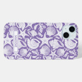 Paarse schelpen gepersonaliseerd Case-Mate iPhone case (Achterkant (horizontaal))