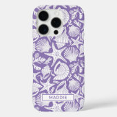 Paarse schelpen gepersonaliseerd Case-Mate iPhone case (Achterkant)