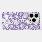 Paarse schelpen gepersonaliseerd Case-Mate iPhone case (Achterkant (horizontaal))