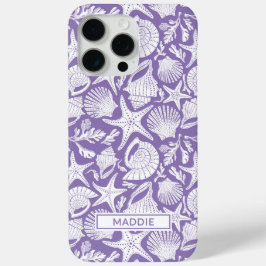 Paarse schelpen gepersonaliseerde Case-Mate iPhone 15 Pro Max Hoesje