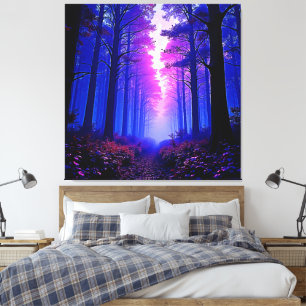 Paarse Schemerbossen: Surrealistische Kunst Canvas Afdruk