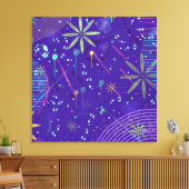 Paarse Schemering Party Canvas Afdruk (Insitu (Woonkamer))