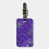 Paarse schemeringsparty bagagelabel (Voorkant verticaal)