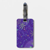 Paarse schemeringsparty bagagelabel (Achterkant verticaal)